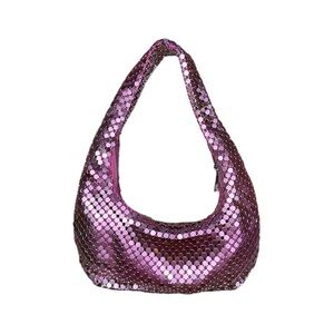 UO Pink Chainmail Sequin Hobo Bag